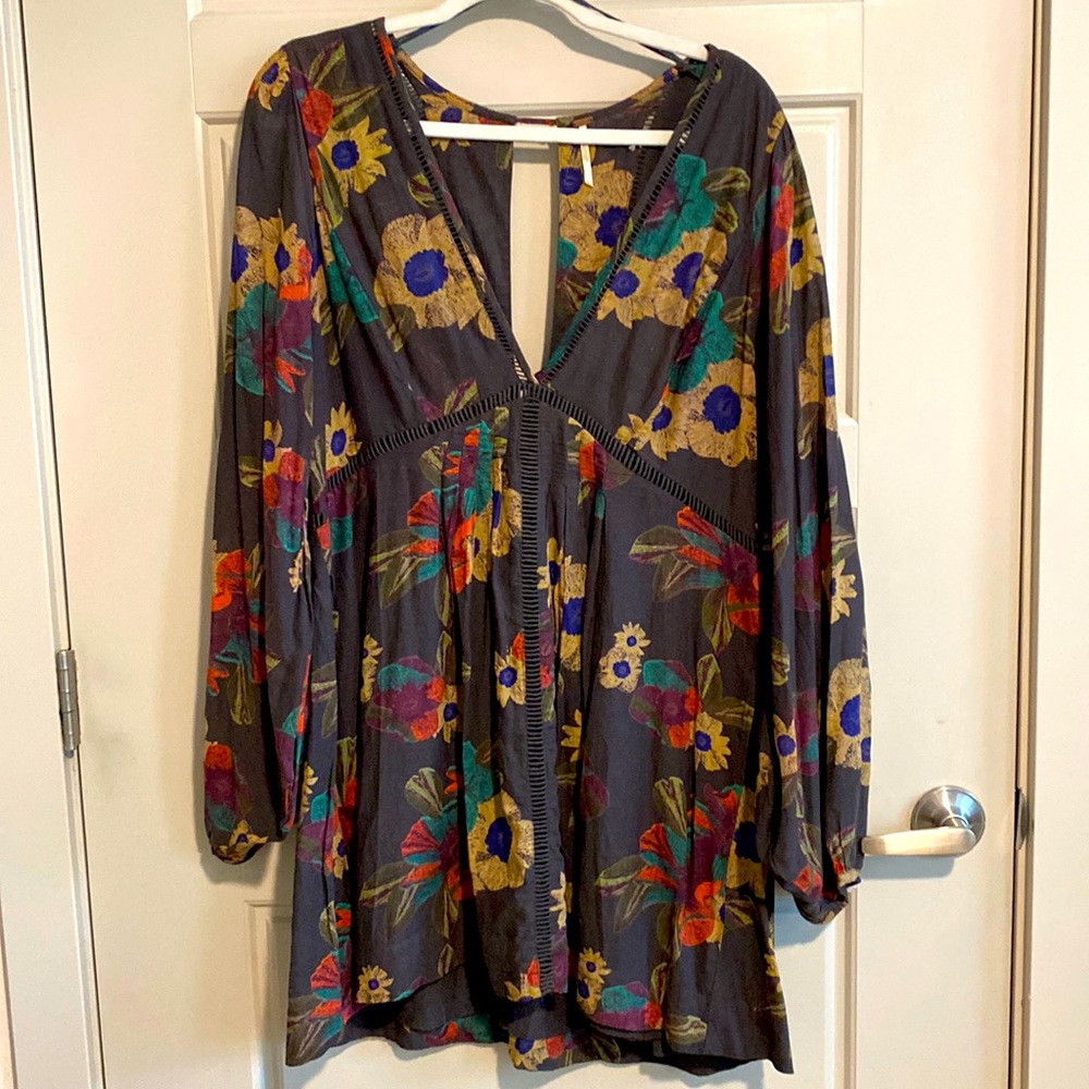Free People Balloon Sleeve Floral print dress